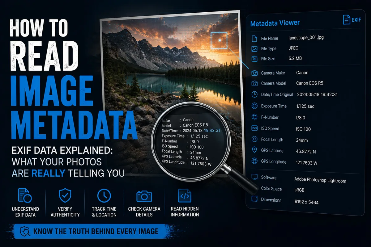 How to read image metadata with EXIF data viewer and forensic analysis dashboard