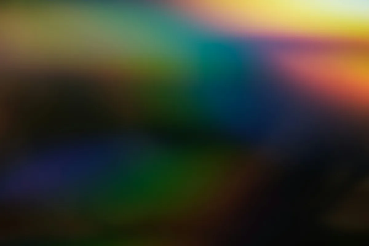 Abstract, soft blurred gradient of vibrant multicolor lights
