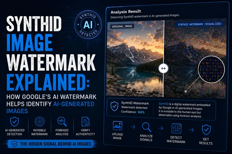 SynthID AI watermark detection interface showing forensic analysis of an AI-generated image