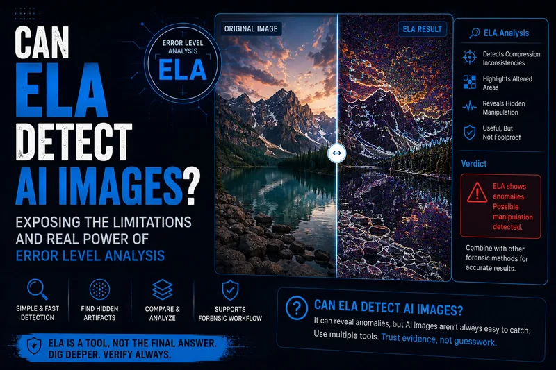 ELA comparison showing original and AI-generated image with Error Level Analysis results